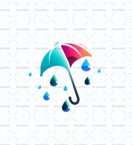Abstrakte Regentropfen und Regenschirm